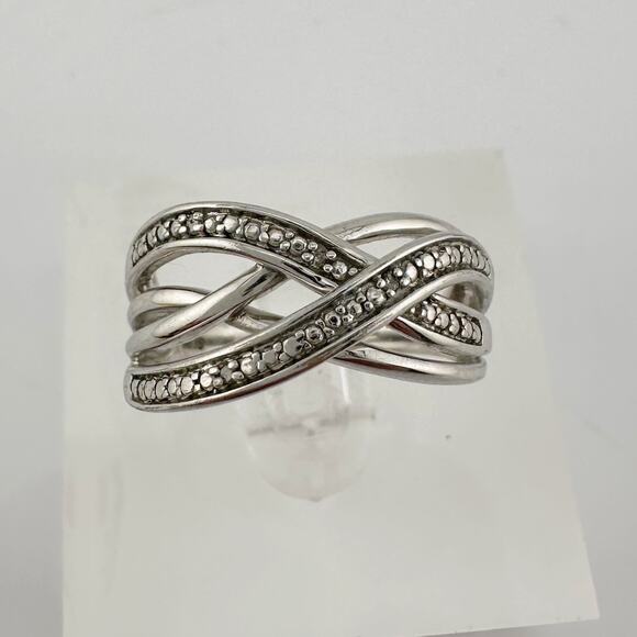 Beautiful Braided Strands Ring with Diamond Accent Size 7 - Picture 7 of 16